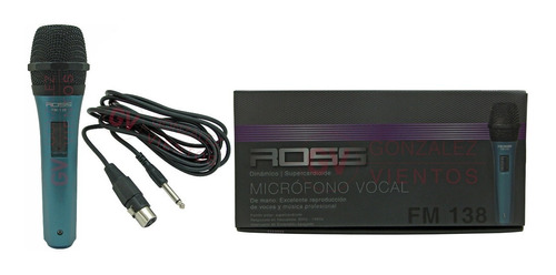 Microfono Ross Fm138 Dinamico Para Voz Karaoke + Cable