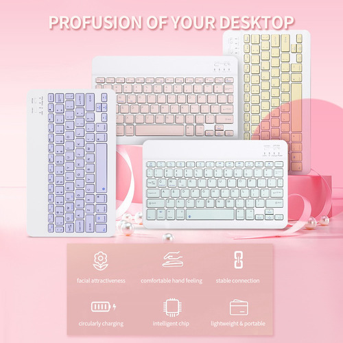 - Teclado Inalámbrico Bt De 10 Pulgadas, Universal Y
