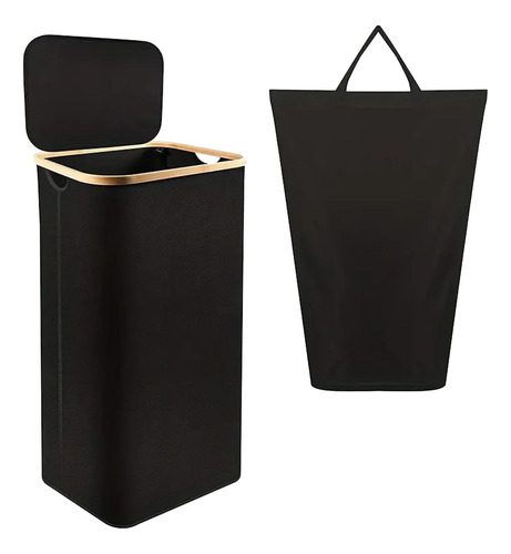 Cesta Elegante Para Almacenamiento De Ropa Sucia Con Negro
