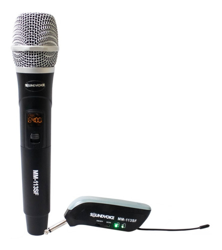 Microfone Sem Fio Digital 25 Freq Receptor Livre Soundvoice