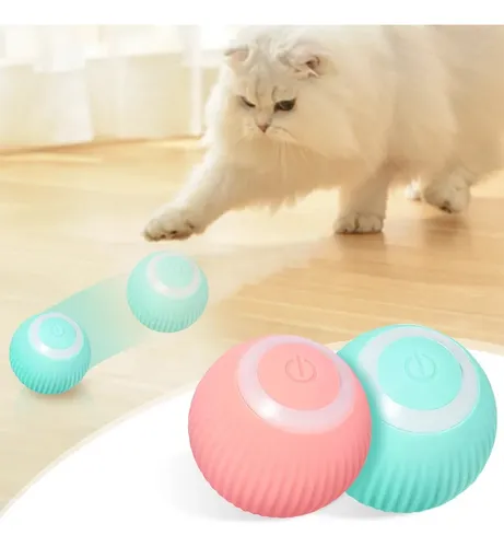 Bola Giratória Inteligente Brinquedo Gato Silicone Usb Rosa