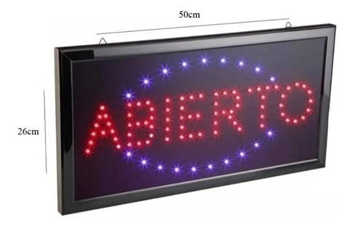 Cartel Led Colores Luminoso Abierto Publicidad 220v