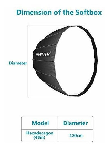 Imagen 3 de 6 de Softbox Parabolica 48 Profundidad Soporte Bowens Difusor