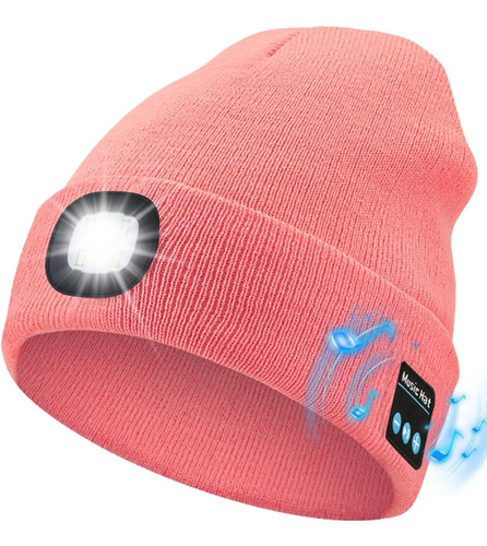 Gorro Bluetooth Con Luz, Linterna Led Recargable Por Usb, Re