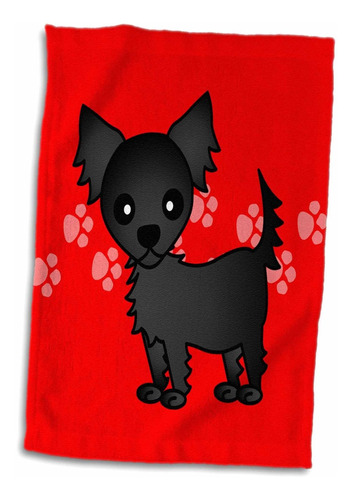 3d Rose Cute Black Hair Longhaired Chihuahua Red With P...