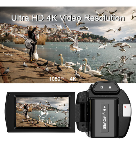 4k Videocámara Cámara De Vídeo Wi-fi Cámara Digital Pantalla
