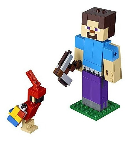 Lego Minecraft Steve Bigfig Con El Loro 21148 Kit Construcc