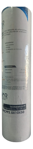 Cartucho D/sedimentos P/ Purificador Purikor Pkcpp2.5x10x50