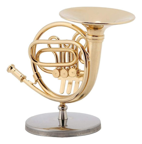 4in Mini Golden French Horn Modelo Instrumento Musical Con S