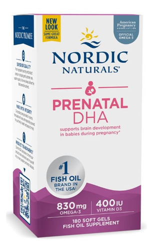 Prenatal Dha Omega 3 830mg Y Vitamina D3 400iu 180c Nordic N Sabor Neutro