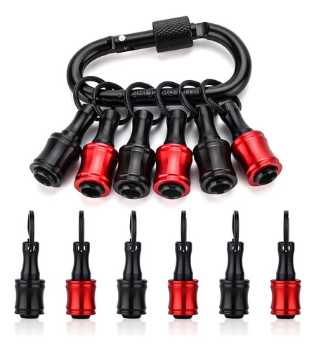 6 Soportes Para Puntas Rojas Y Negras Con Mosquetón Para Reg