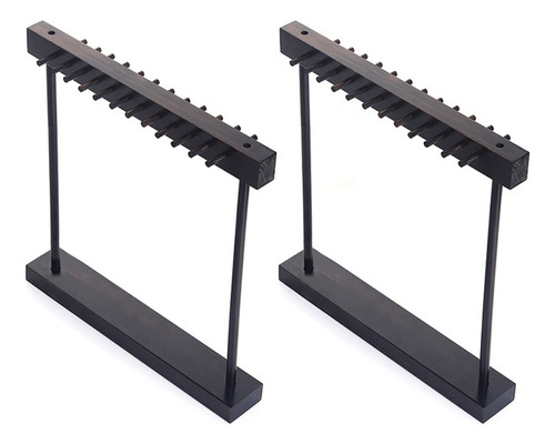 2 Estantes De Madera Con 24 Ganchos Para Colgar Collares Y J