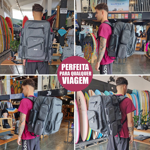 Mochila Grande Espaçosa Com Divisórias Para Viajar Surf Trip