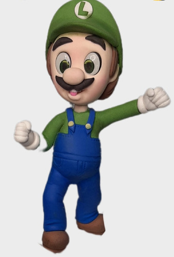 Luigi Bros Adorno Para Torta En Porcelana Fria