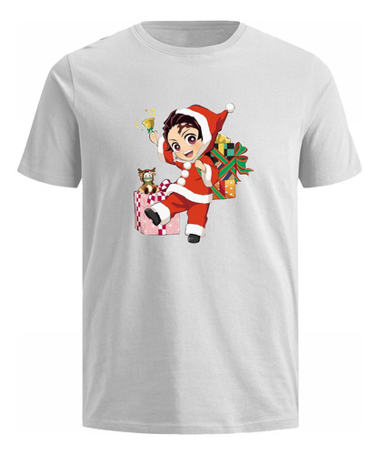 Camisetas Estampadas Navidad Series Anime Algodon Blanca