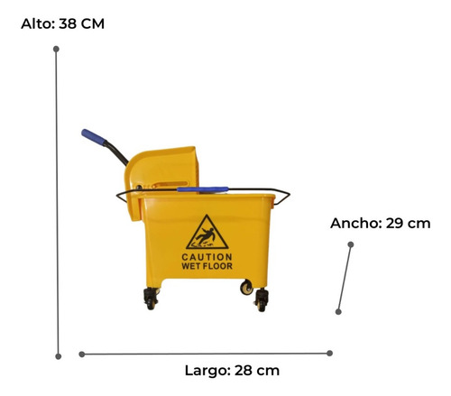 Cubeta Trapear Industrial Carrito Exprimidor 20l Shorbull