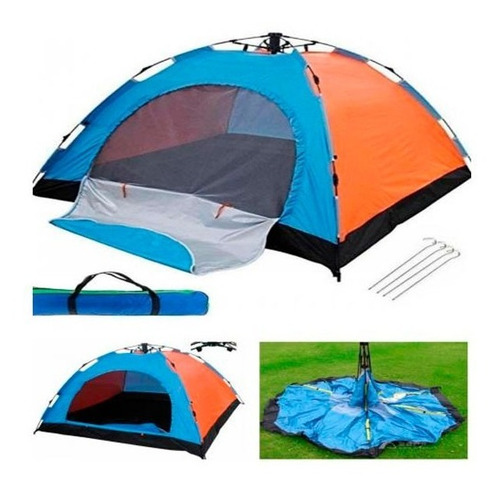 Imagen 2 de 3 de Carpa Automática De Camping Semi Impermeable 4 Personas 2x2