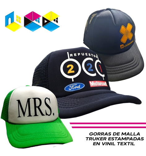 Gorras Estampadas Vinil Textil