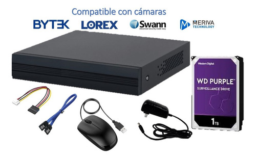 Dvr 8 Canales 5 Megapíxeles Compatible Cámaras Bytek Hdd 1tb