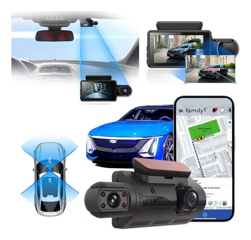 Camera Veicular Dashcam Gravação Interna E Externa Display