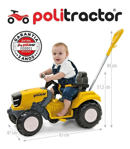 Quadriciclo Politractor® De Pedal Passeio Amarelo - 7591