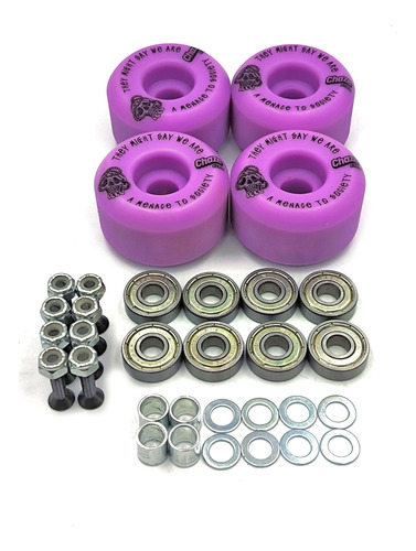 Ruedas Para Skate Chaze  52mm 101a + Rodamientos  + Pernos