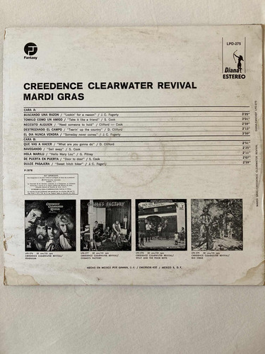 Creedence Clearwater Revival /mardi Gras Lp Vinilo 1972 Mx (Usado)