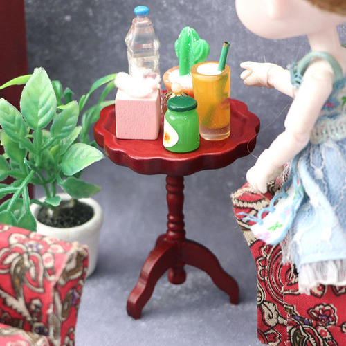 1:12 Simulación De Mesa De Casa De Muñecas Para Rojo