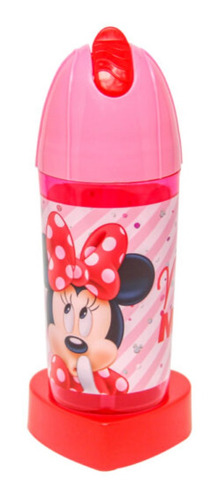 Vaso Botella Toma Jugo Con Bombilla Niña Minnie Mouse Disney