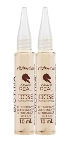 Imagem 1 de 10 de Kit C/2 Ampola Biotina Cavalo Real Vita Seiva 10ml