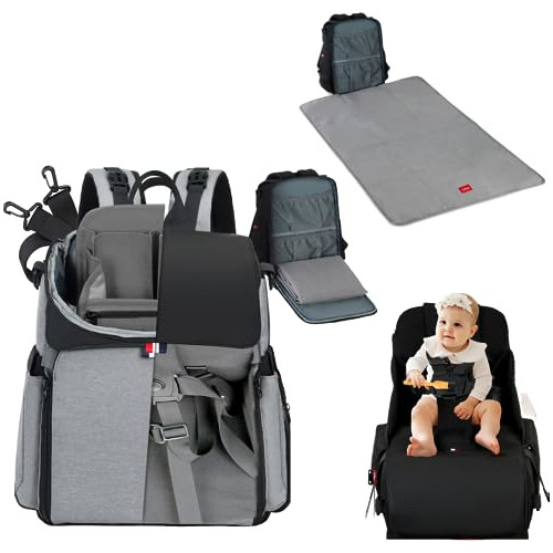 Diaper Bag Backpack Set With In-built Booster, Roll-out...