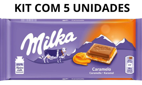 Milka Toffee Caramel 100gr Kit Com 5 500-gramas