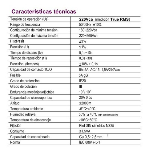 Imagen 3 de 9 de Relé De Tensión Monofásico 3a Baw