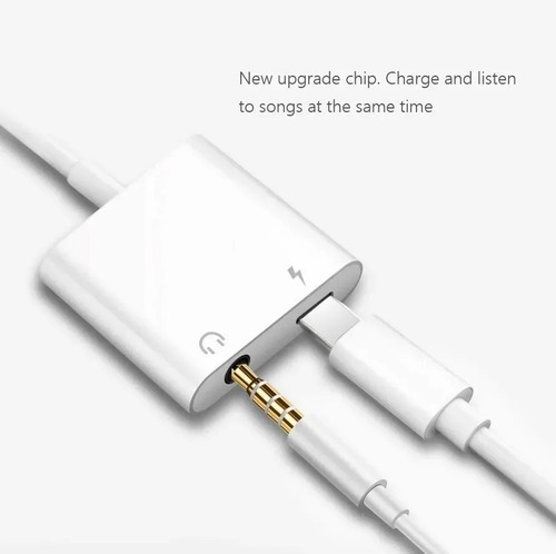 Imagen 5 de 10 de Splitter Lightning Compatible iPhone Auricular 3.5mm - Carga