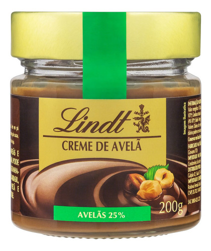 Creme De Avelã Lindt 25% Avelã Made In Italy 200g