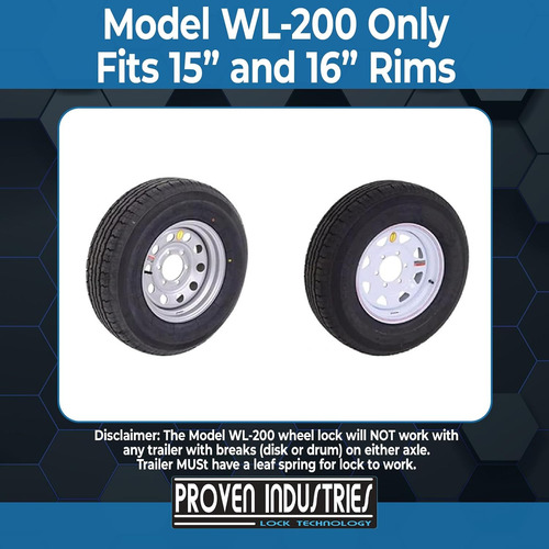Proven Locks Modelo Wl-200 Bloqueo De Rueda Estilo J, B_4591
