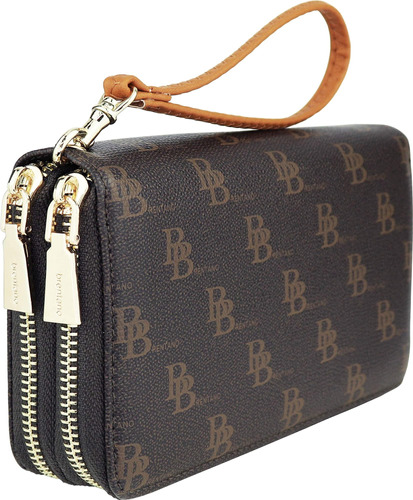 B Brentano Cartera De Mano Vegana Con Doble Cremallera Y Cor