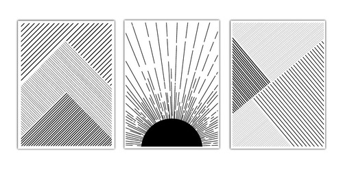 Combo 3 Cuadros Decorativos Abstractos Minimalistas 50x65c/u