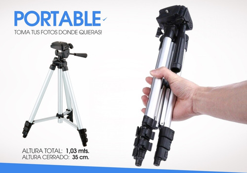 Imagen 8 de 10 de Tripode Fotografia Celular Camara 1.03mt Con Burbuja + Bolso