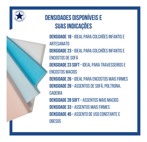 Espuma Sob Medida Colchão Sofá Cadeira D23 D26 D28 D33 D45