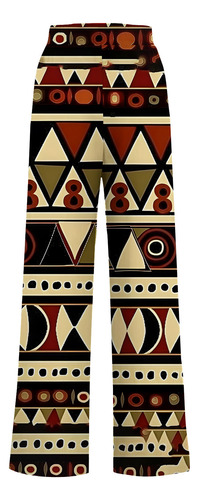 Pantalones Largos Estampados A La Moda Para Mujer Con Funda