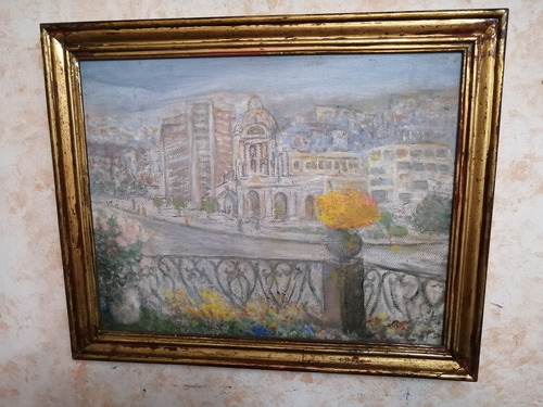 Cuadro Óleo Lienzo Aspillera Pintura Chilena Oscar Anguita (Usado)