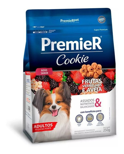 Cookie Premier Cães Pequeno Porte Frutas Vermelhas 250g