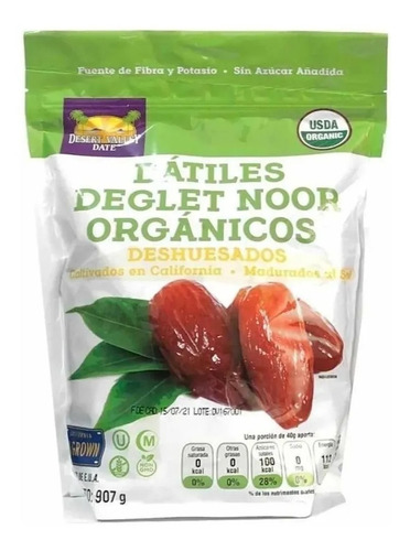 Dátiles Deshuesados Orgánicos 907 Gramos