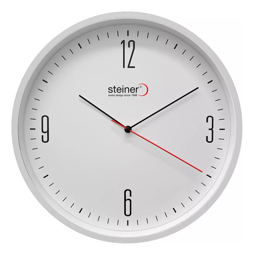 Reloj Análogo De Pared Blanco 30 Cm Steiner 4 Números