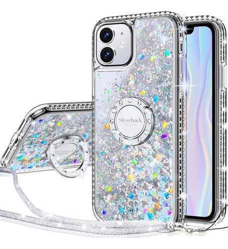 Silverback Para iPhone 11, Funda Con Purpurina Holográfica Y