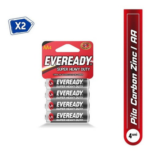 Pila Aa Zinc Carbono 4unds Super Heavy Duty Eveready 2pack