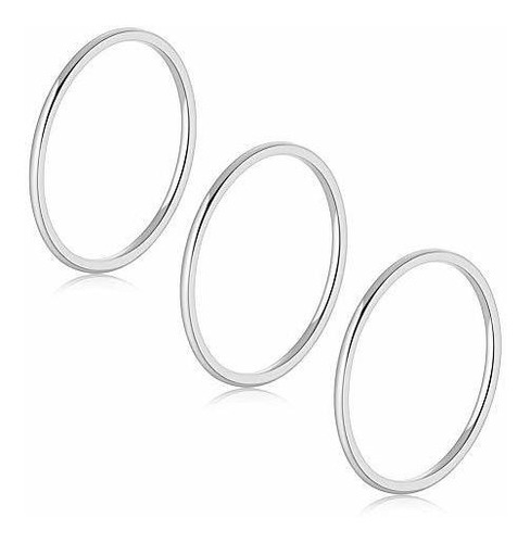 Anillos - 1mm Thin Dome Band Ring For Women Stacking Rings S