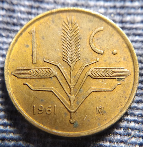 Moneda Un Centavo Espiga 1961, En Bronce 16mm. 