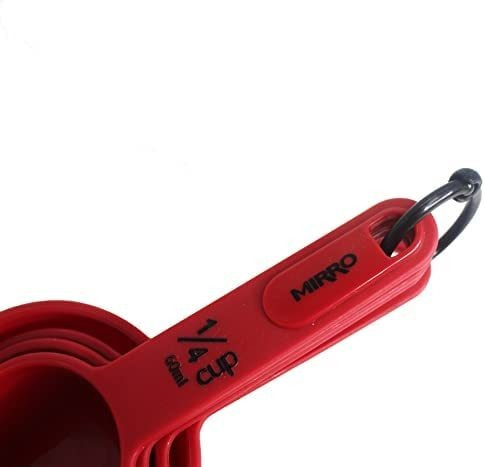 Mirro 4 Tazas Medidoras (1 Taza) Rojo, 4 Piezas, Mir-